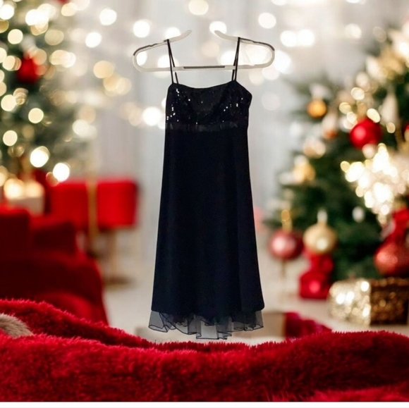 PROM or wedding dress by JODI KRISTOPHER size (S) black crinoline sequin… - Picture 1 of 16